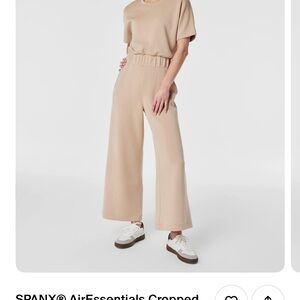 SPANX air essentials cropped wide leg jumpsuit, size medium.